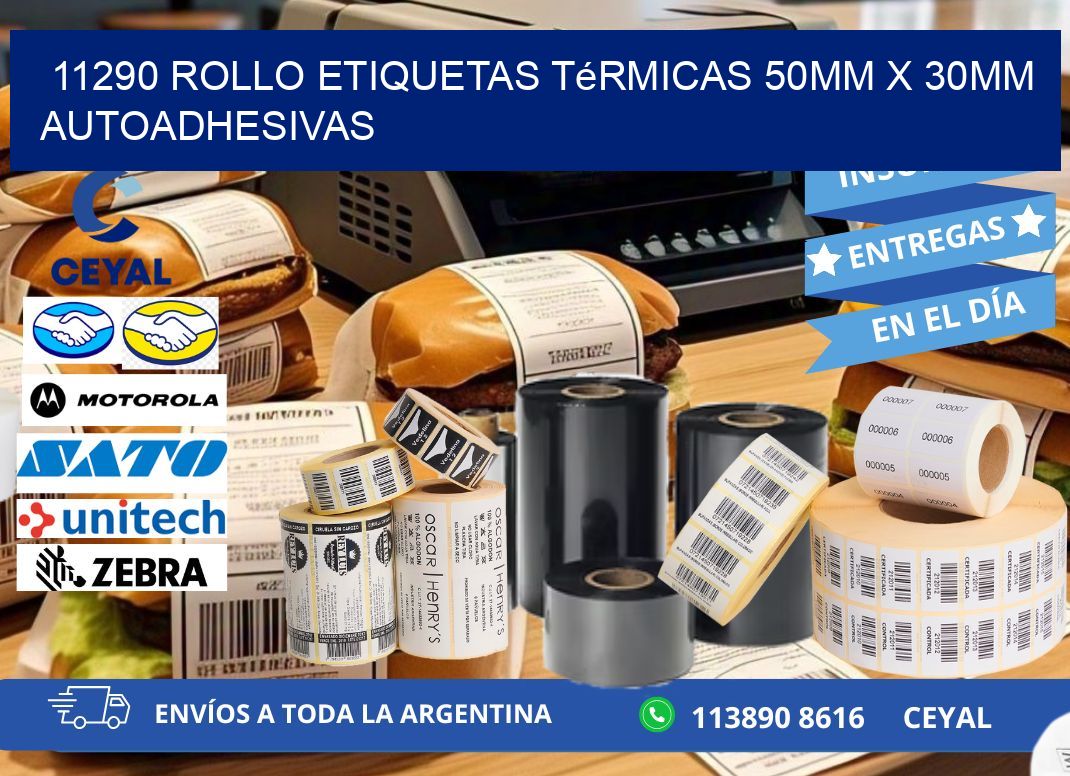 11290 Rollo Etiquetas Térmicas 50mm X 30mm Autoadhesivas