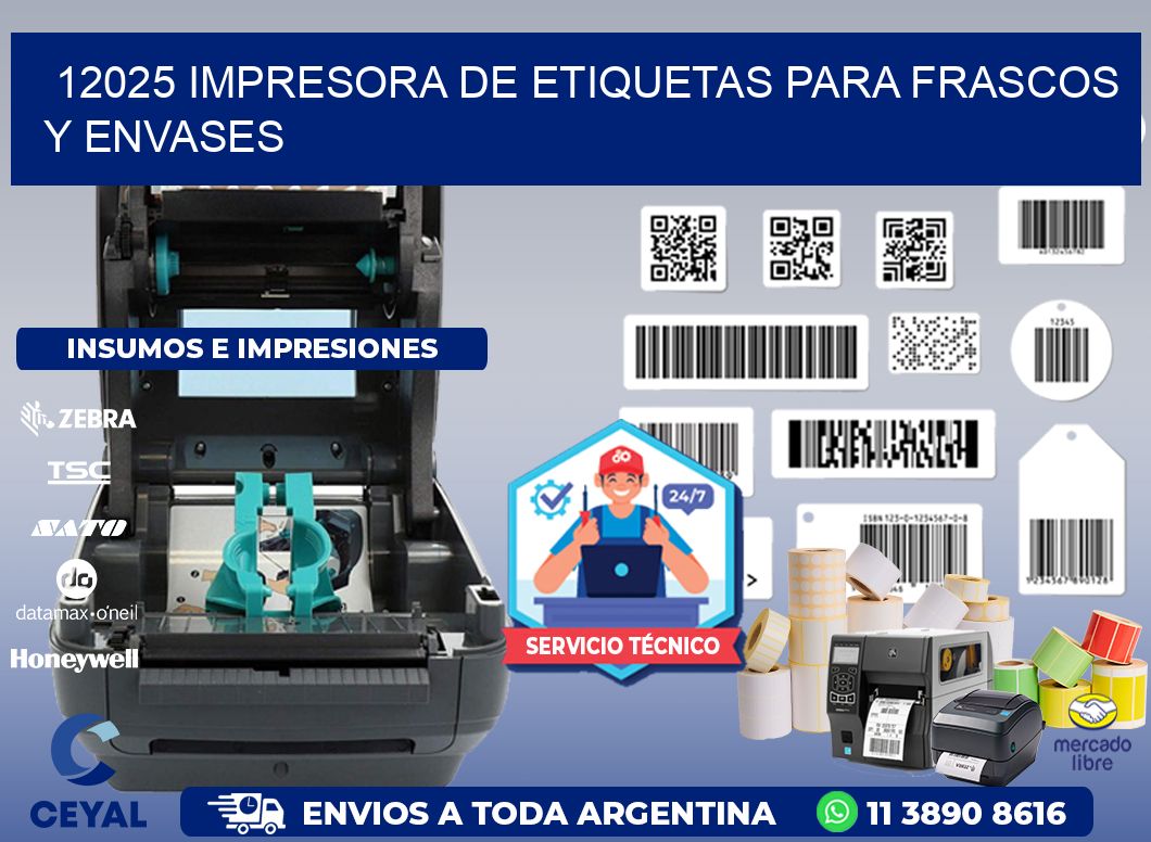 12025 impresora de etiquetas para frascos y envases