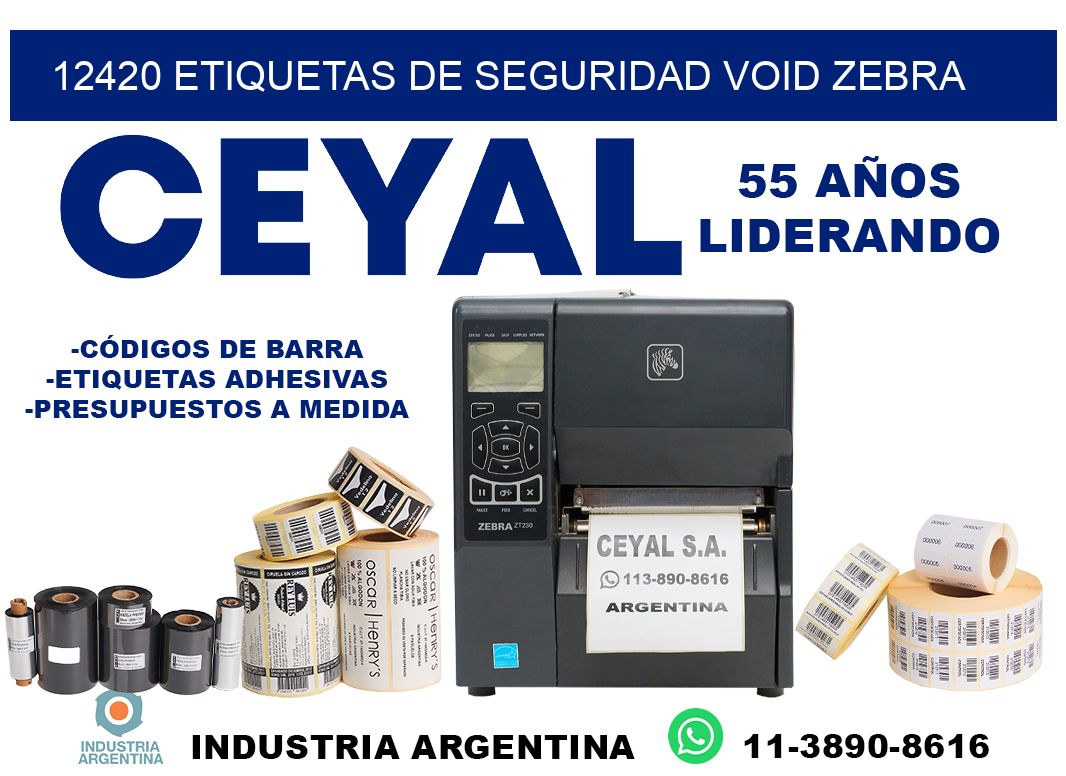 12420 etiquetas de seguridad void zebra