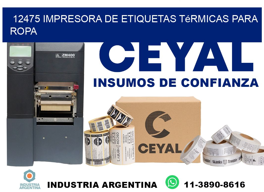 12475 impresora de etiquetas térmicas para ropa