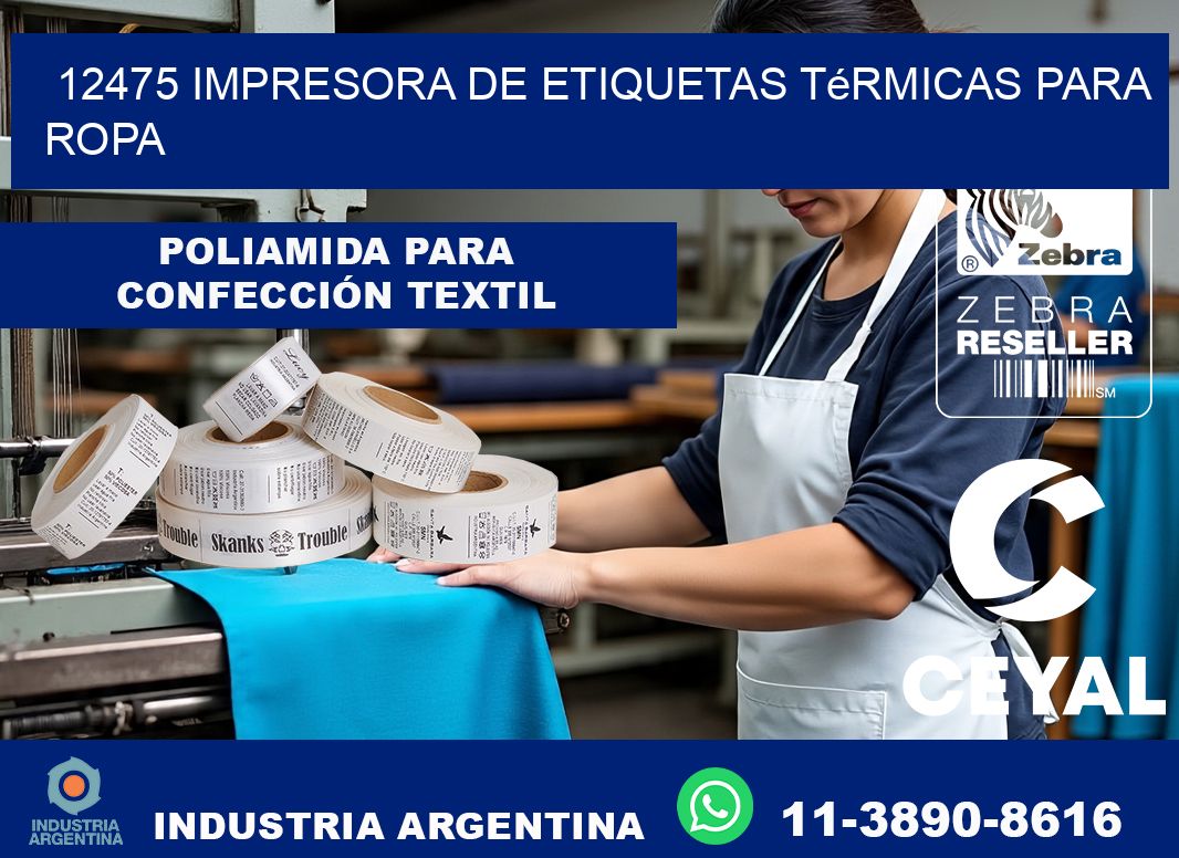 12475 impresora de etiquetas térmicas para ropa