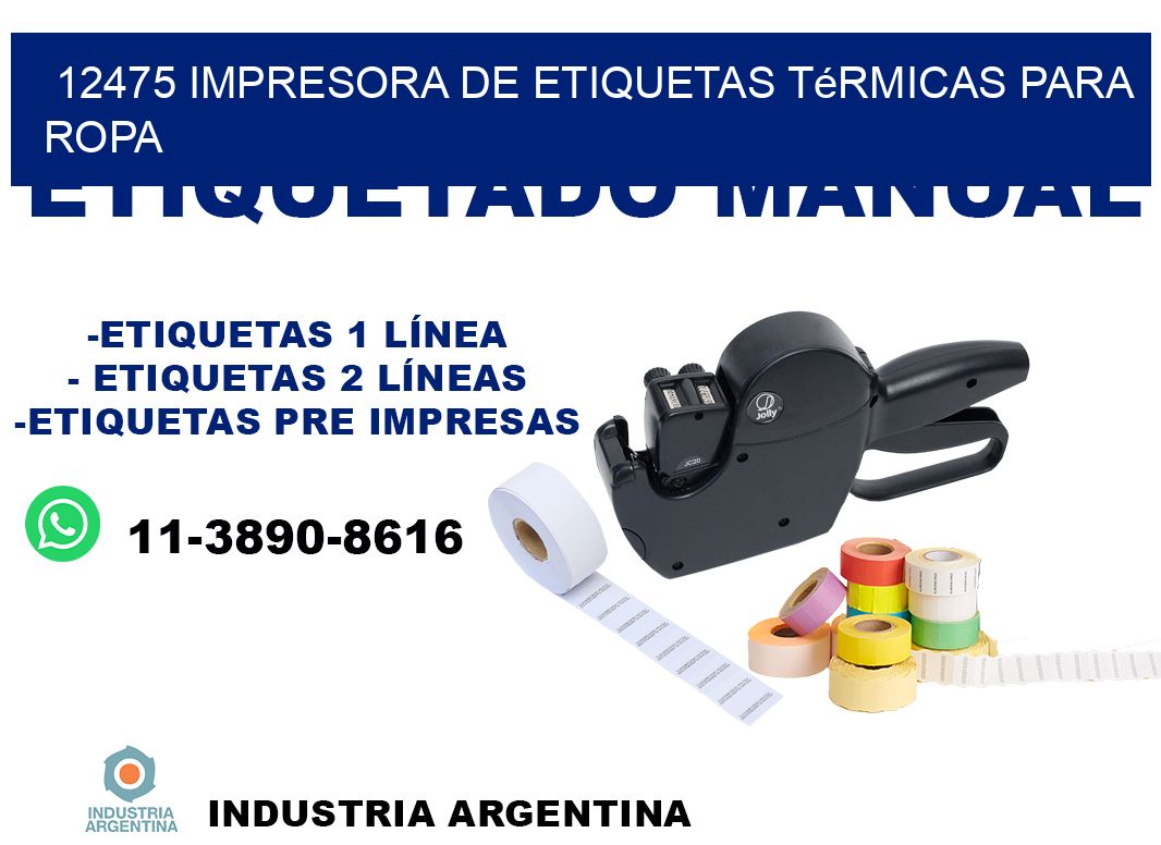 12475 impresora de etiquetas térmicas para ropa