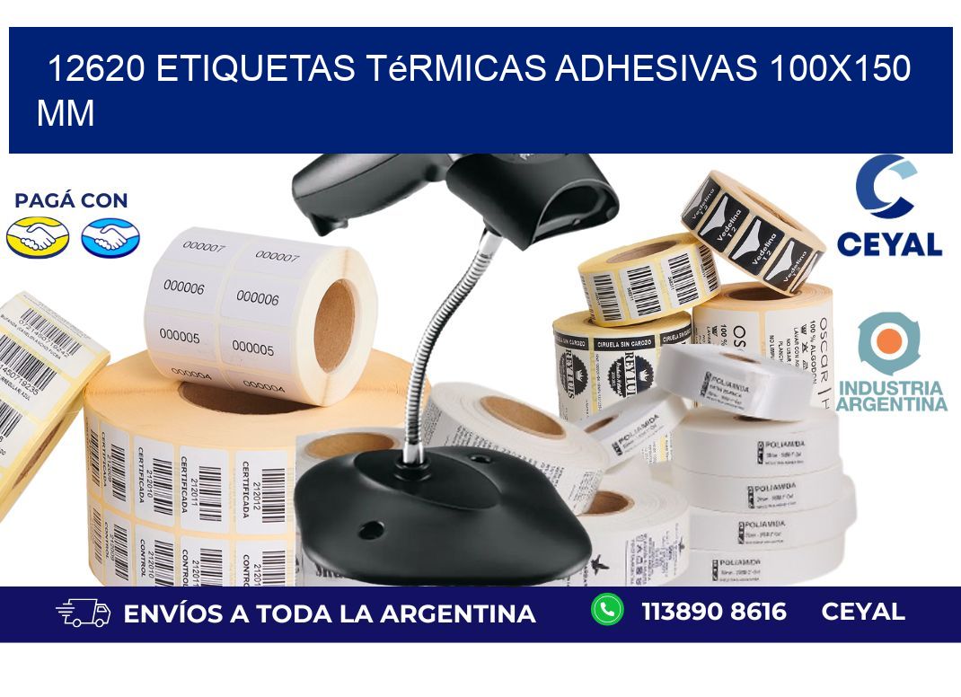 12620 etiquetas térmicas adhesivas 100x150 mm