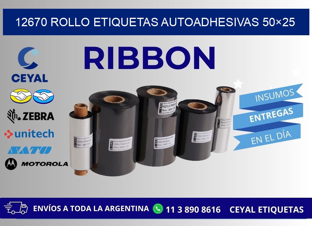 12670 Rollo Etiquetas autoadhesivas 50×25