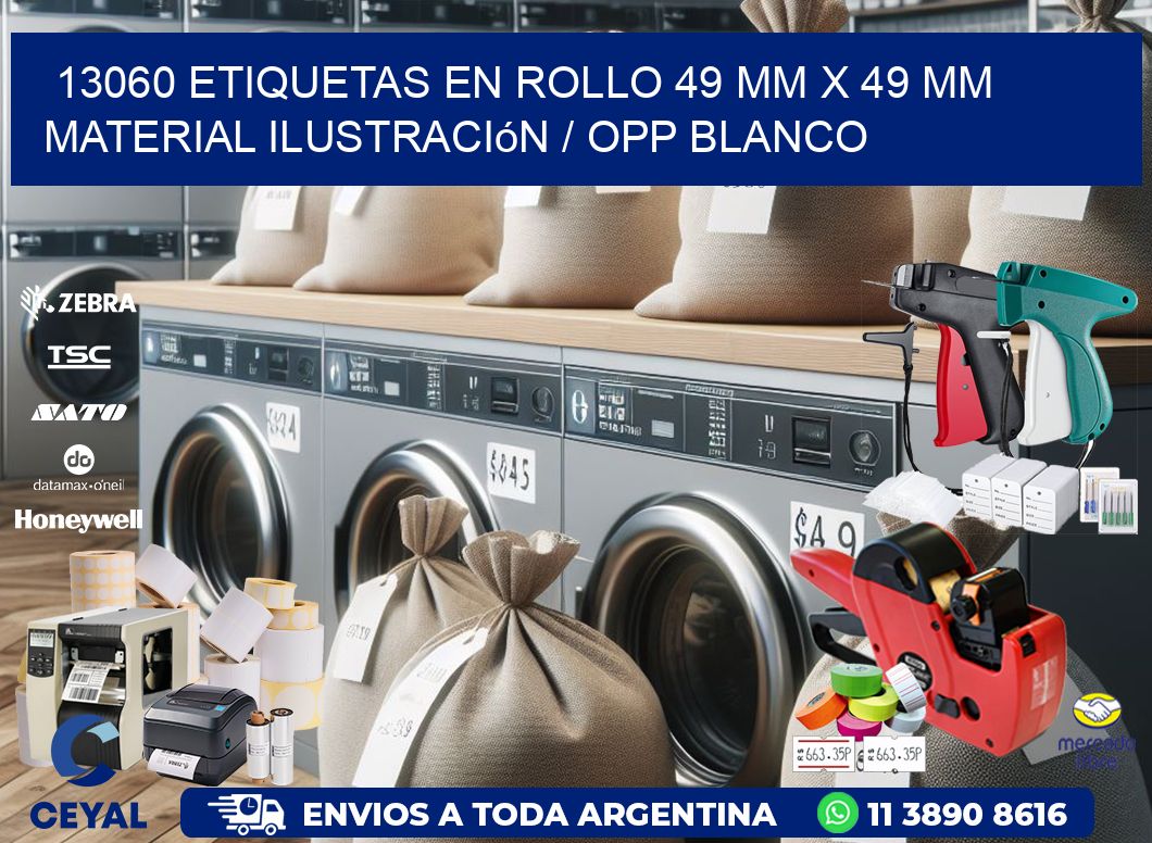 13060 Etiquetas en rollo 49 mm x 49 mm material Ilustración / OPP Blanco