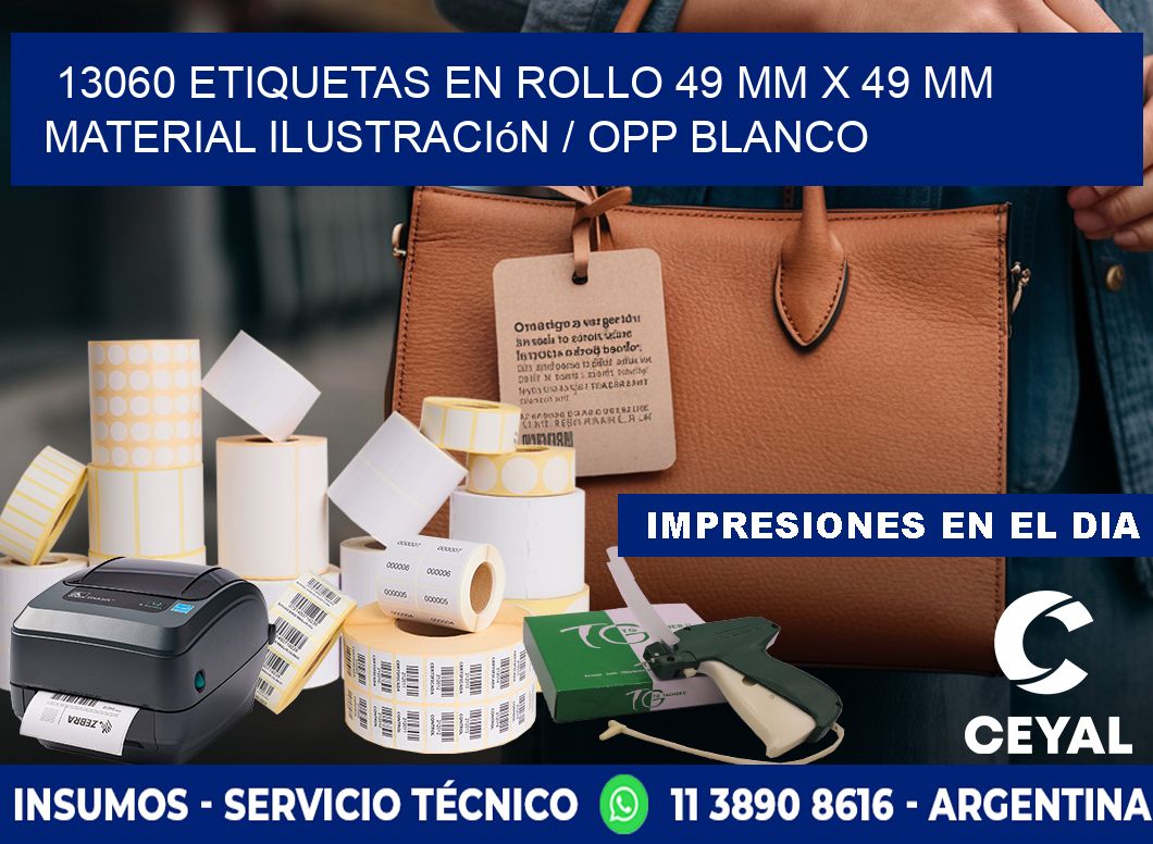 13060 Etiquetas en rollo 49 mm x 49 mm material Ilustración / OPP Blanco