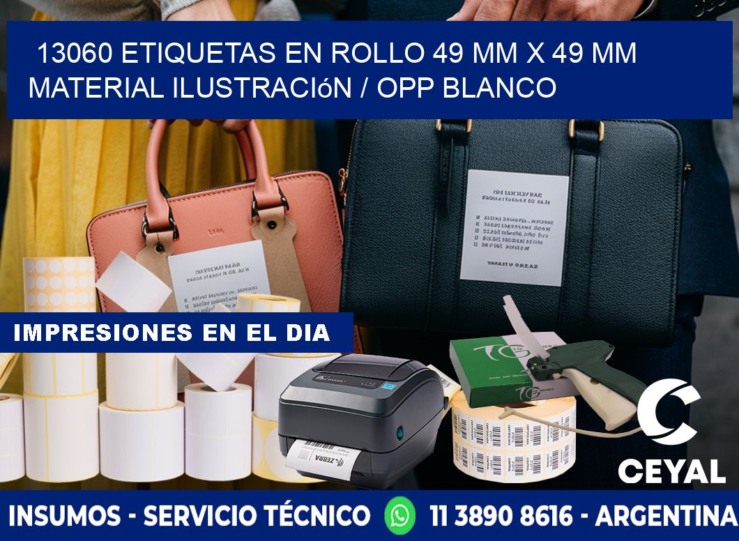 13060 Etiquetas en rollo 49 mm x 49 mm material Ilustración / OPP Blanco