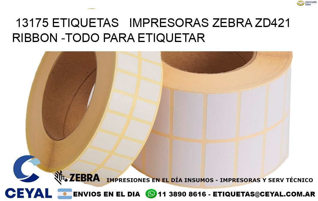 13175 etiquetas   impresoras zebra zd421 ribbon -Todo para Etiquetar