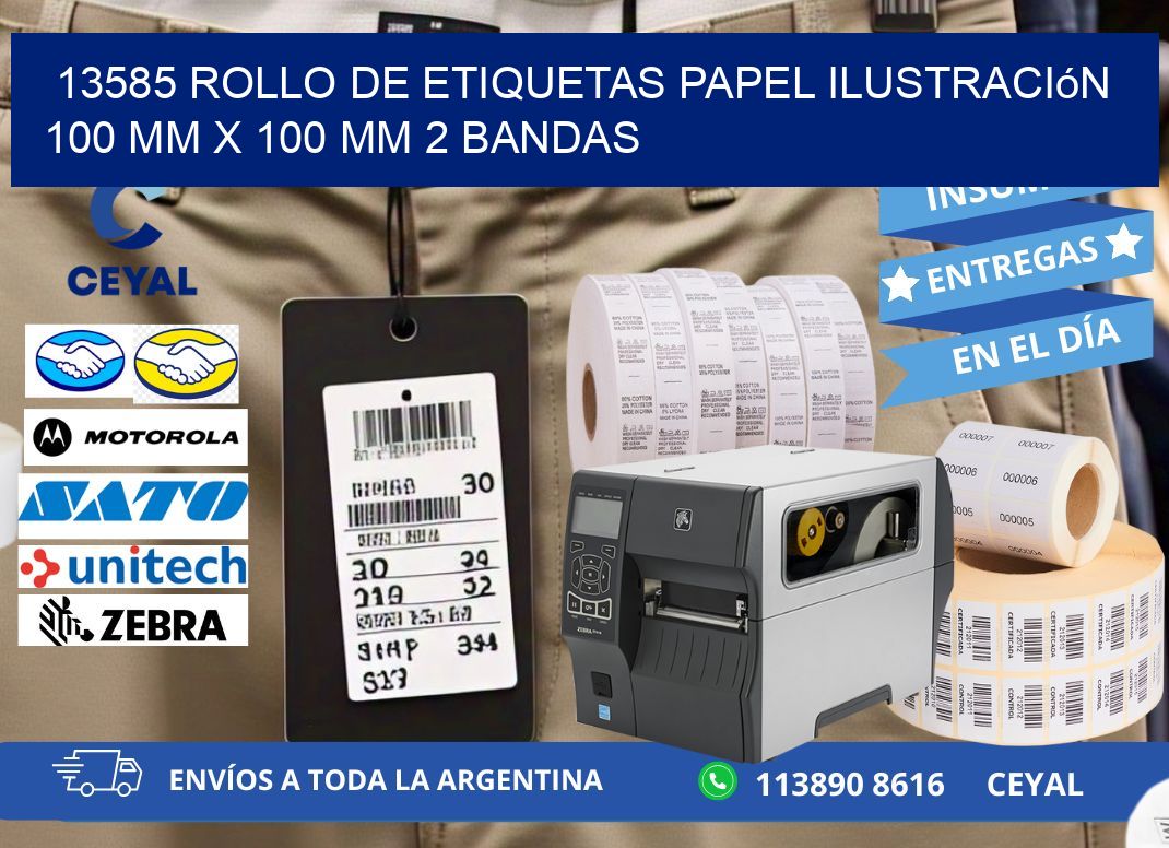 13585 Rollo de Etiquetas Papel Ilustración 100 mm x 100 mm 2 Bandas