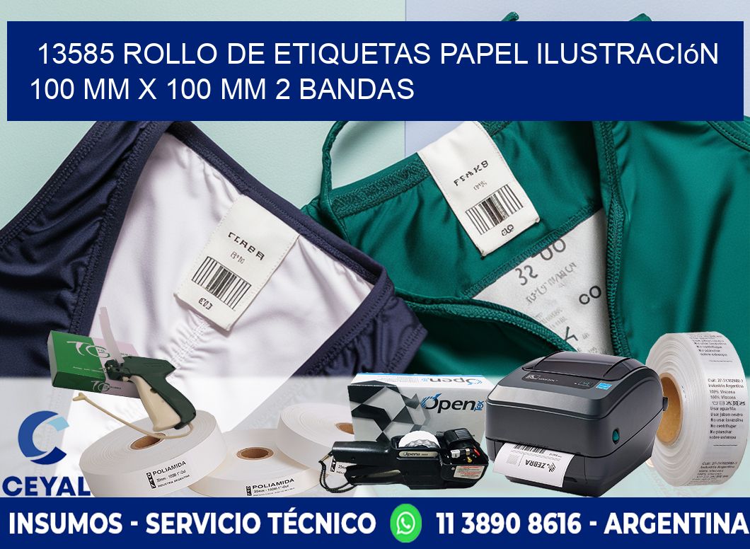 13585 Rollo de Etiquetas Papel Ilustración 100 mm x 100 mm 2 Bandas