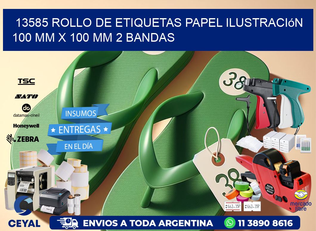 13585 Rollo de Etiquetas Papel Ilustración 100 mm x 100 mm 2 Bandas