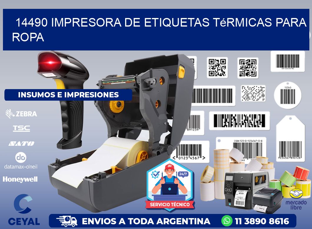 14490 impresora de etiquetas térmicas para ropa