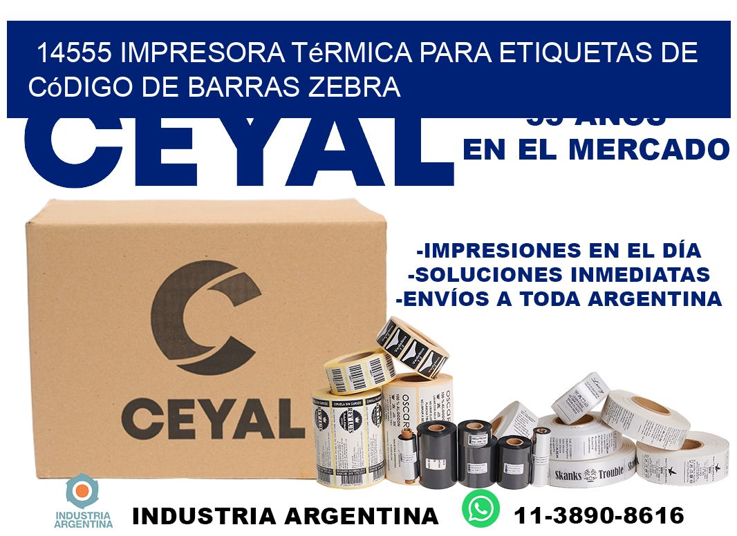 14555 impresora térmica para etiquetas de código de barras Zebra