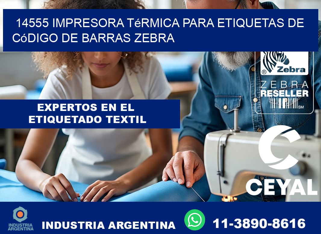 14555 impresora térmica para etiquetas de código de barras Zebra