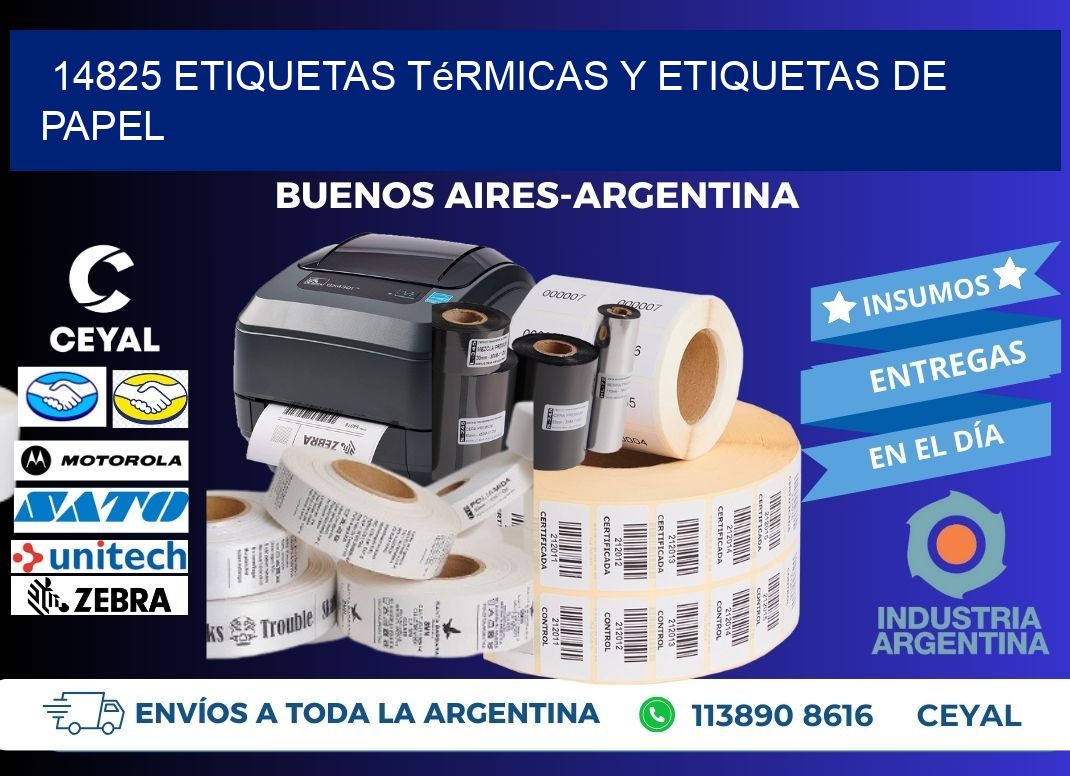 14825 etiquetas térmicas y etiquetas de papel