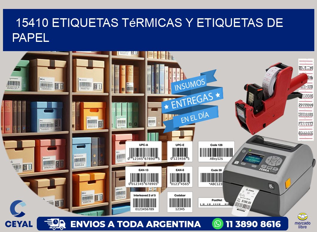 15410 etiquetas térmicas y etiquetas de papel