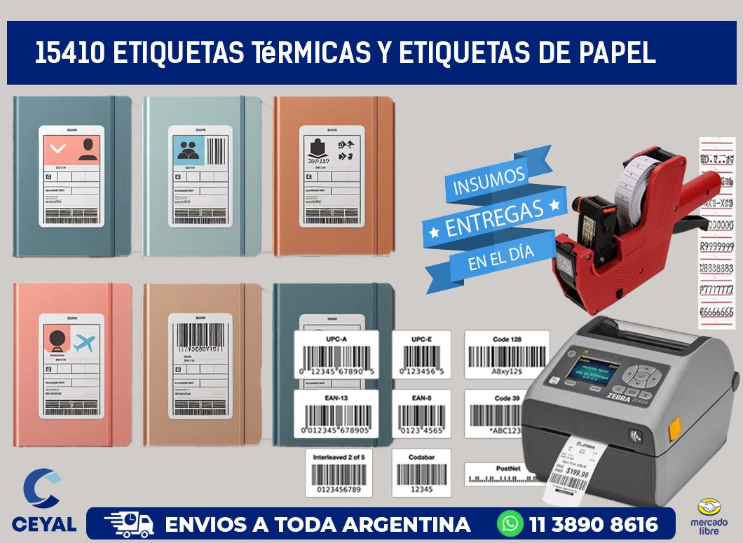 15410 etiquetas térmicas y etiquetas de papel