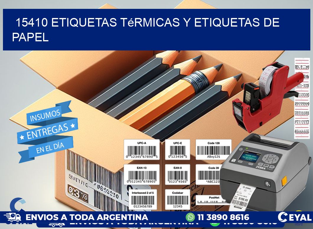 15410 etiquetas térmicas y etiquetas de papel