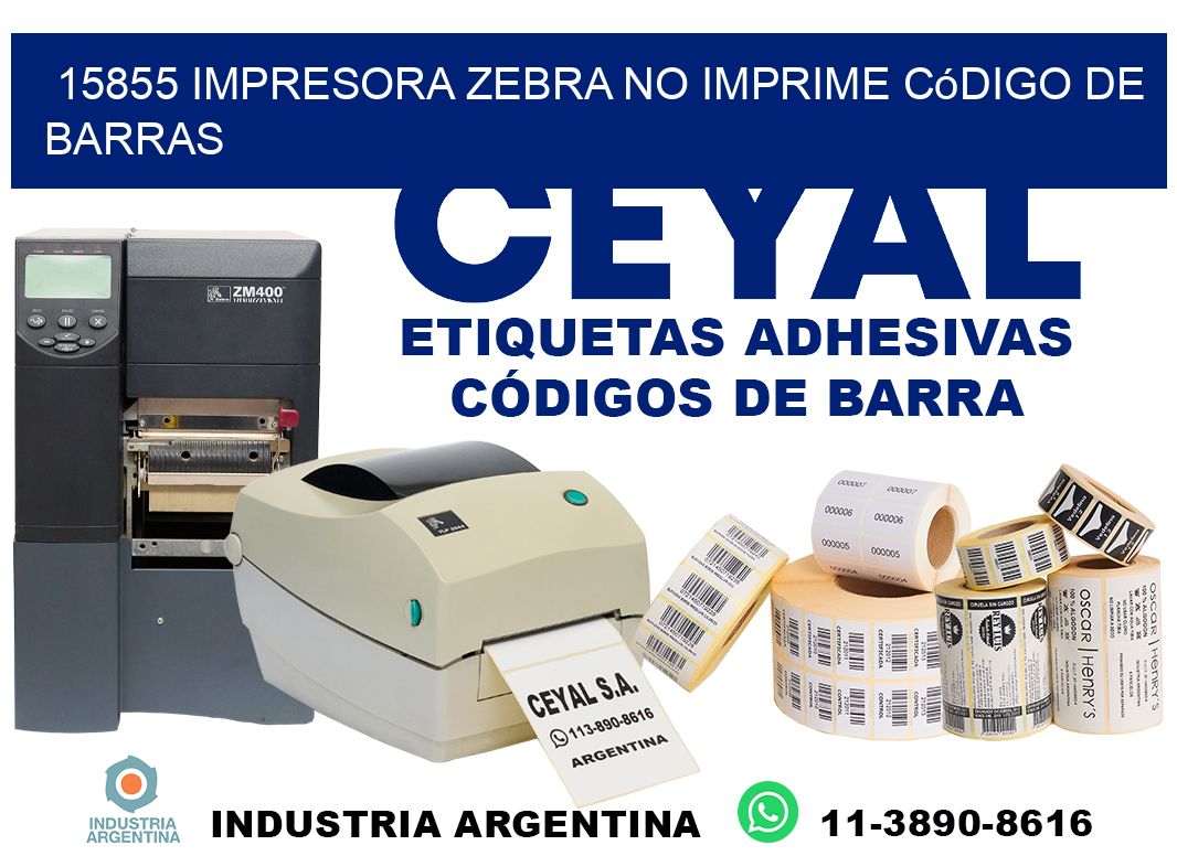 15855 impresora Zebra no imprime código de barras