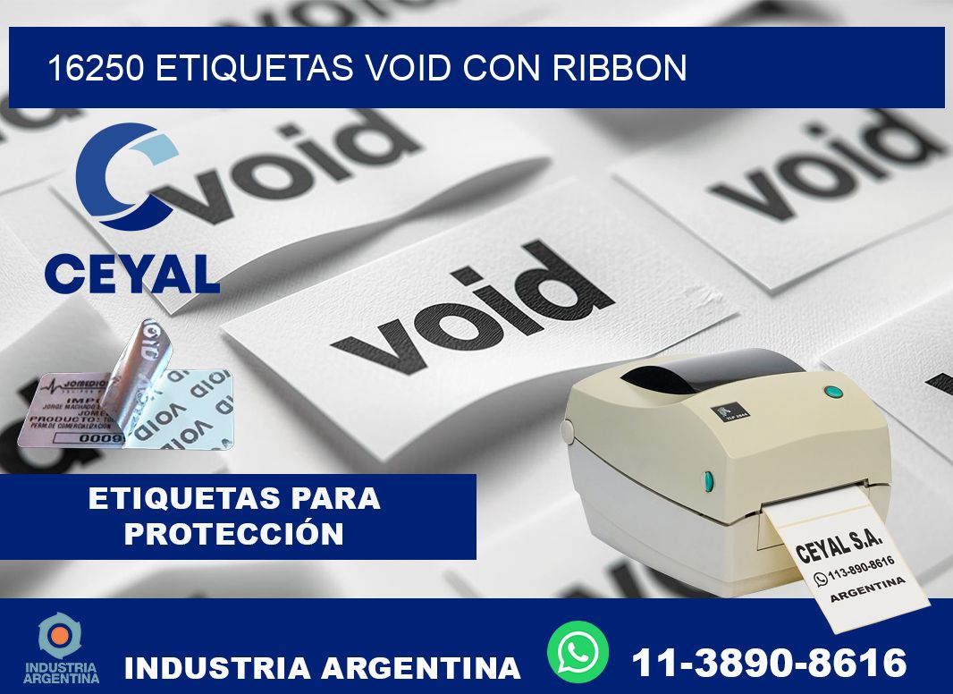 16250 etiquetas void con ribbon