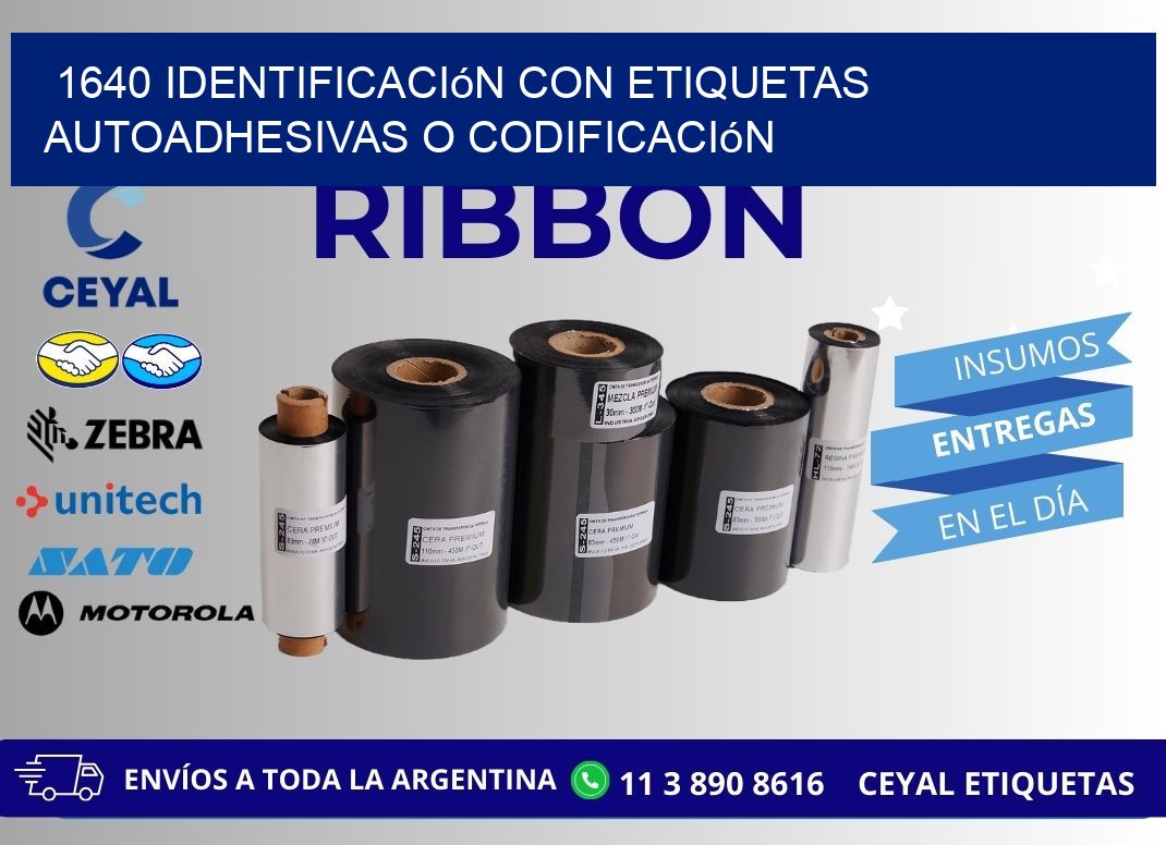 1640 identificación con etiquetas autoadhesivas o codificación