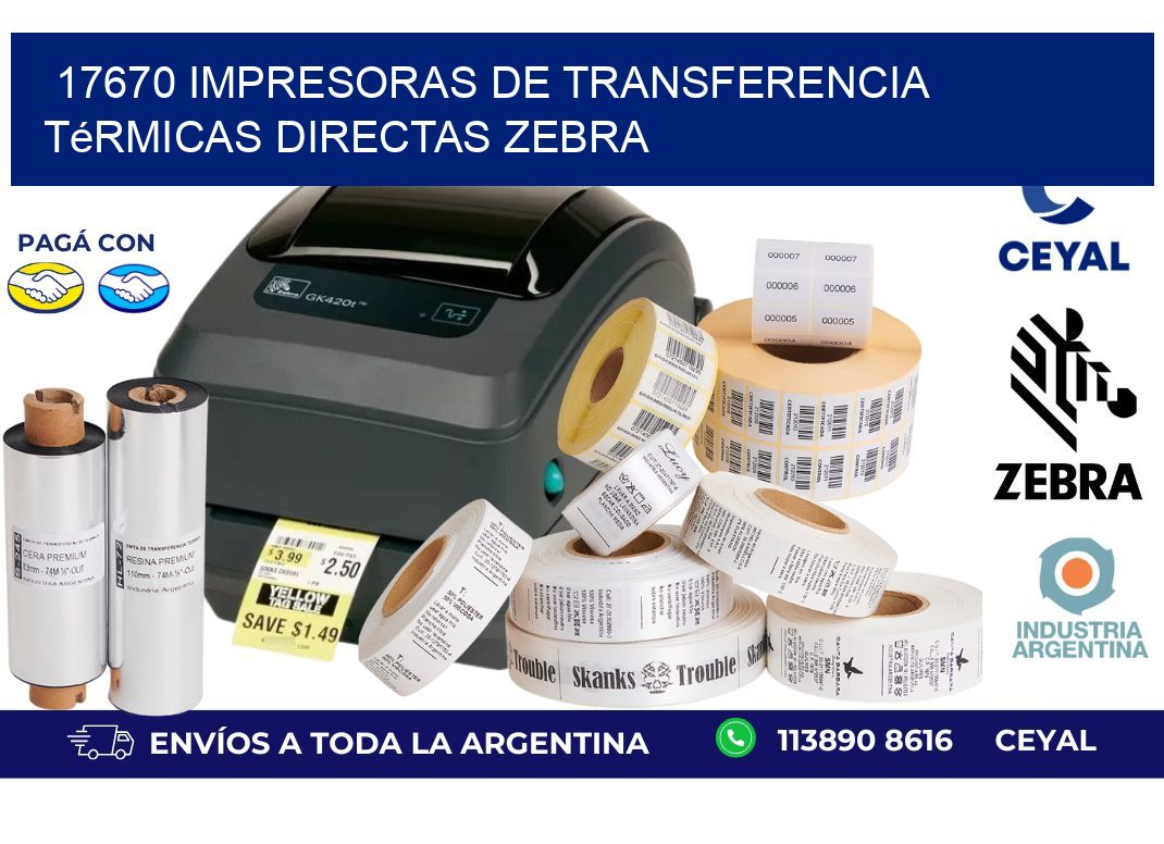 17670 impresoras de Transferencia térmicas directas zebra