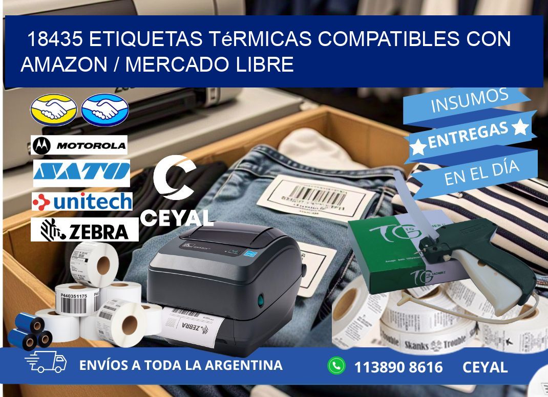 18435 etiquetas térmicas compatibles con Amazon / Mercado Libre