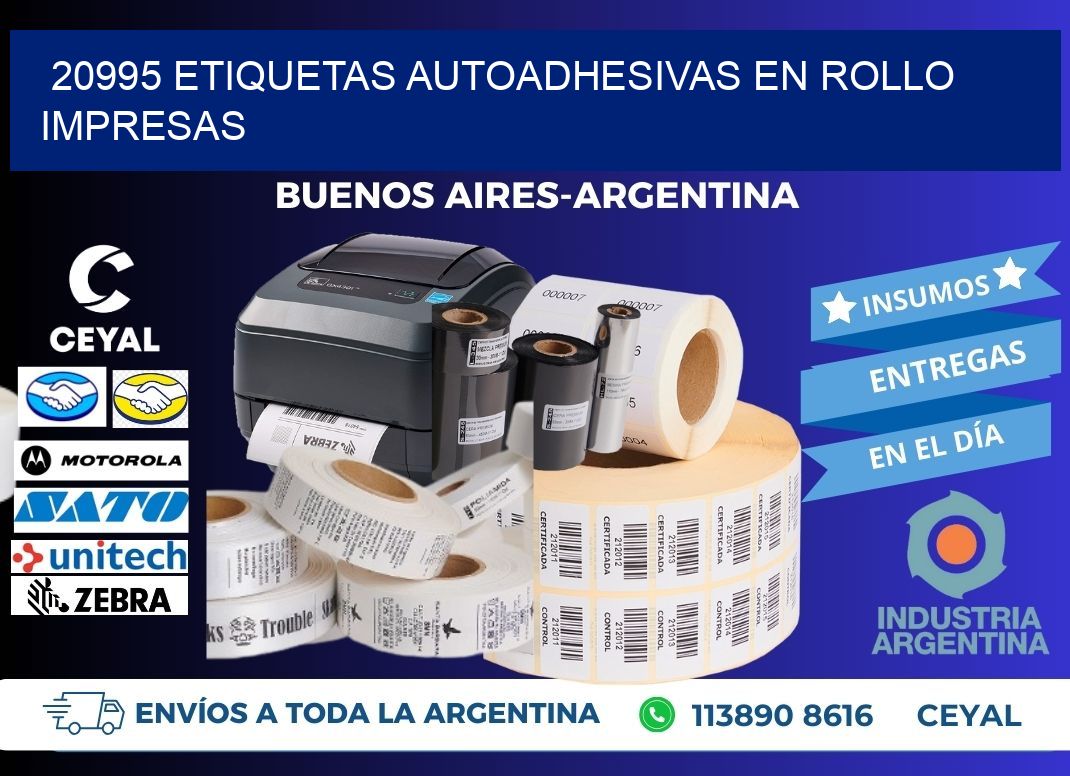 20995 Etiquetas autoadhesivas en rollo impresas