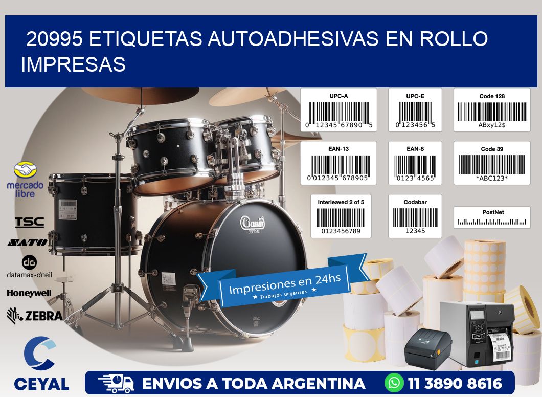 20995 Etiquetas autoadhesivas en rollo impresas