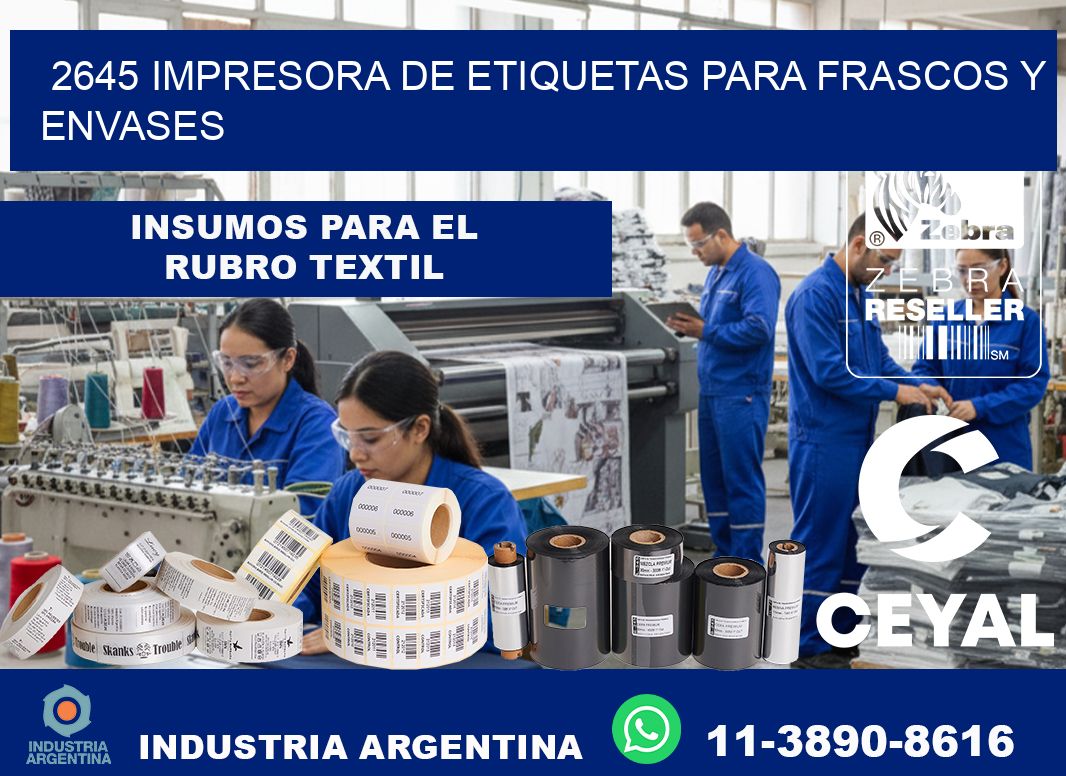 2645 impresora de etiquetas para frascos y envases