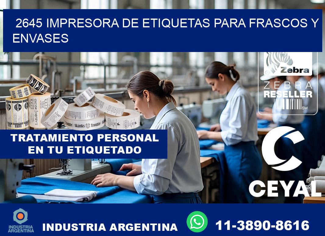 2645 impresora de etiquetas para frascos y envases