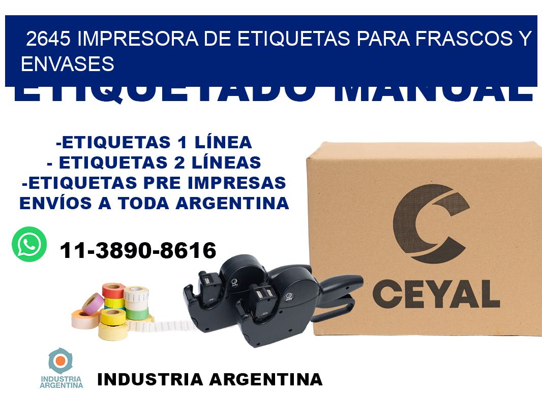 2645 impresora de etiquetas para frascos y envases