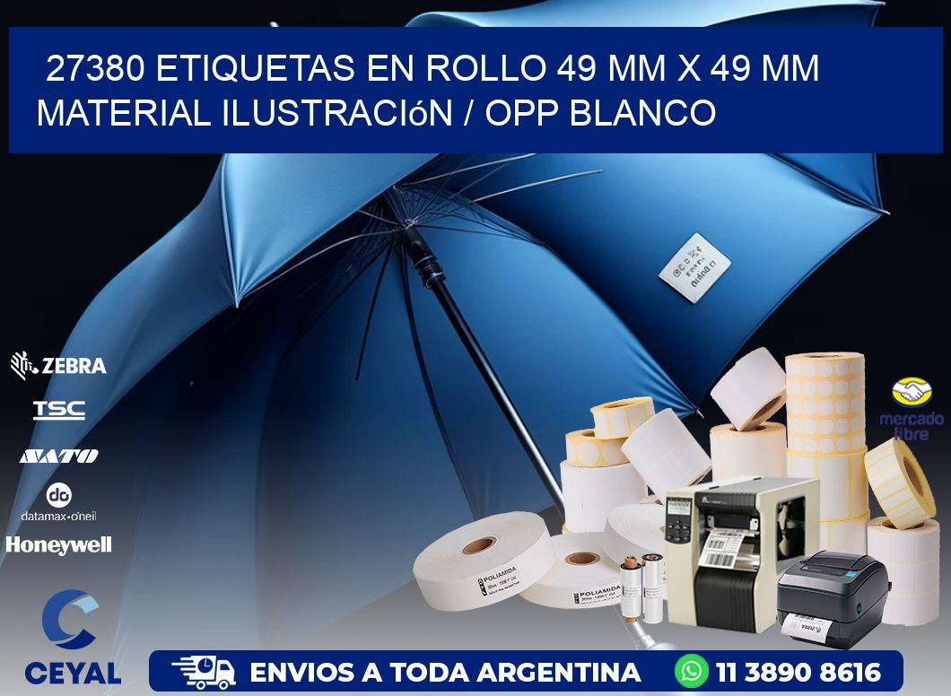 27380 Etiquetas en rollo 49 mm x 49 mm material Ilustración / OPP Blanco