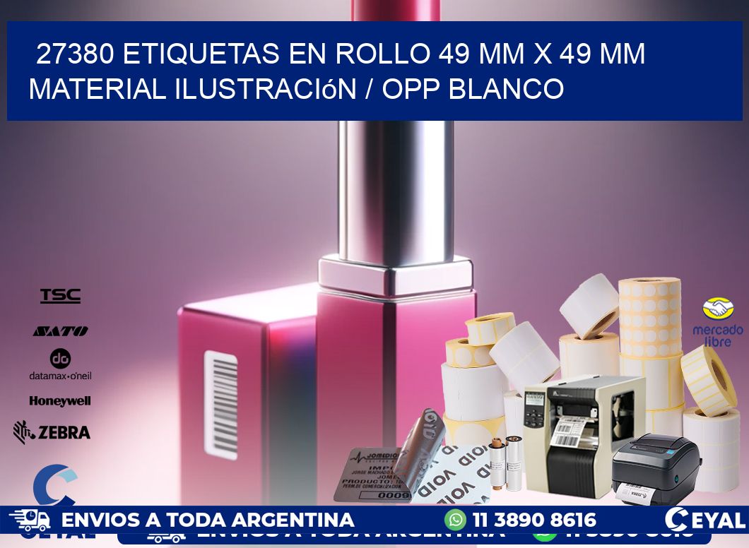 27380 Etiquetas en rollo 49 mm x 49 mm material Ilustración / OPP Blanco
