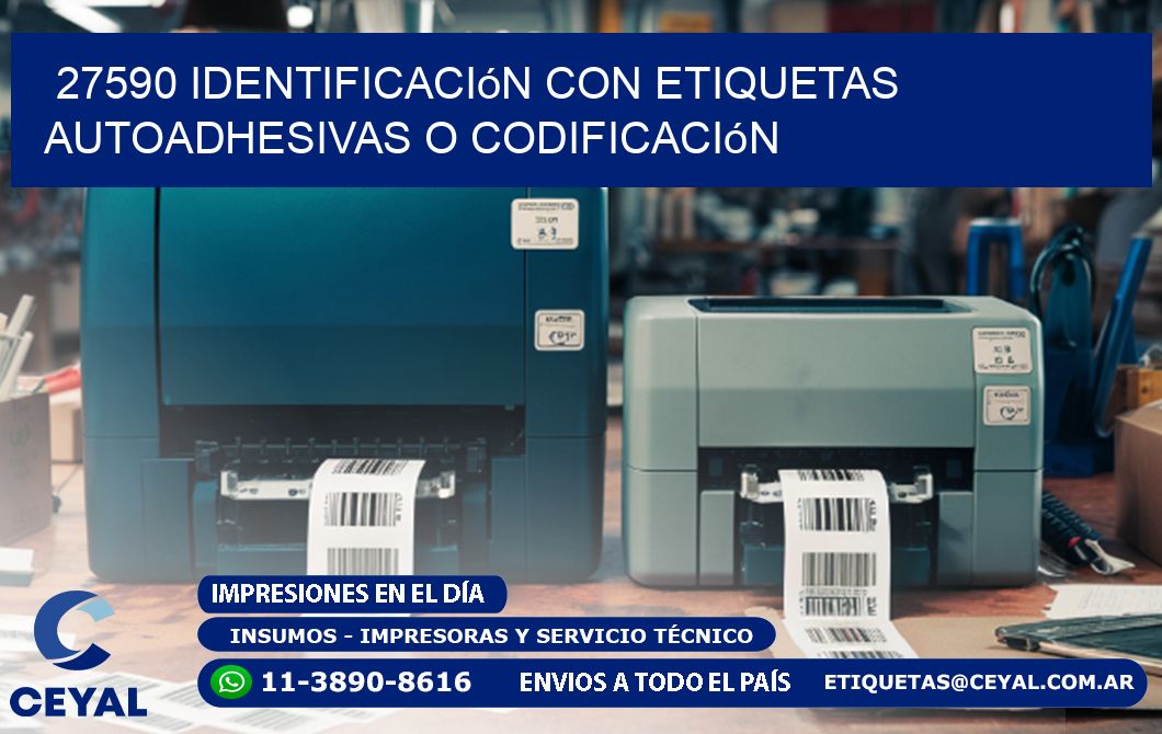 27590 identificación con etiquetas autoadhesivas o codificación