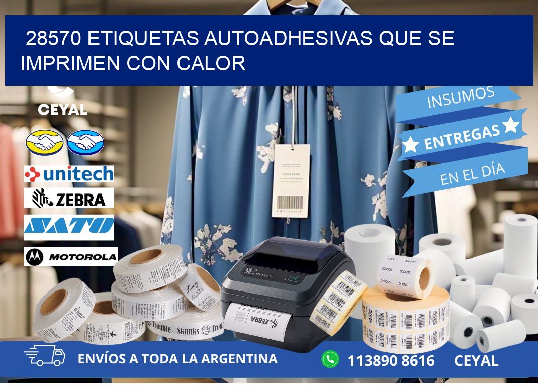 28570 etiquetas autoadhesivas que se imprimen con calor