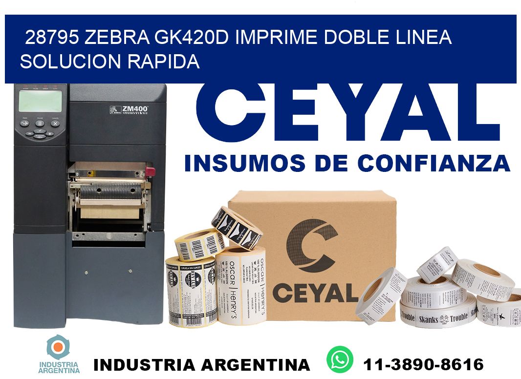 28795 zebra gk420d imprime doble linea solucion rapida