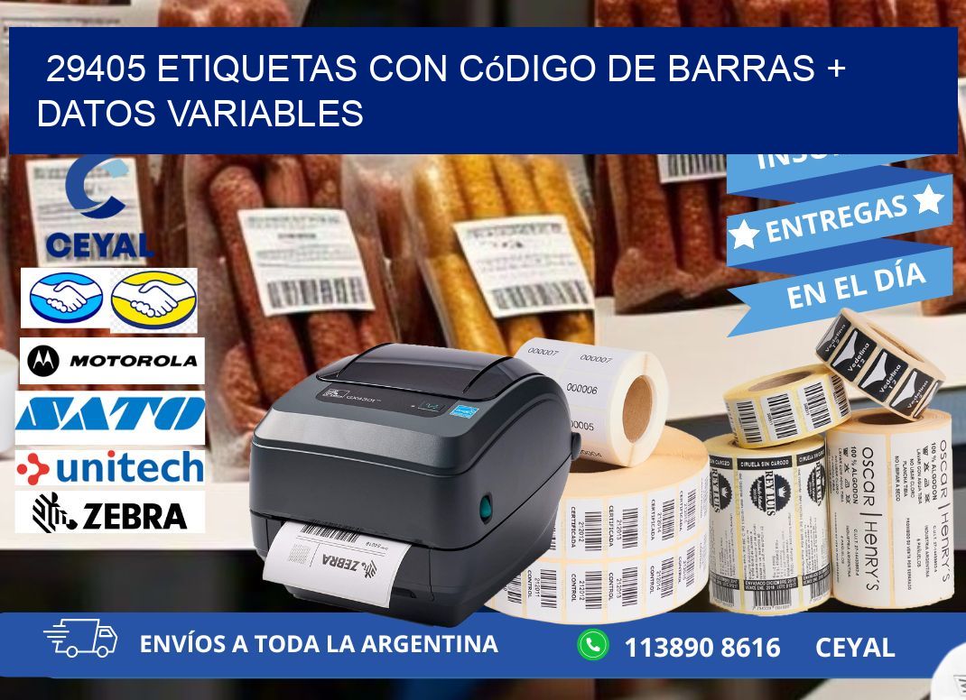 29405 etiquetas con código de barras + datos variables