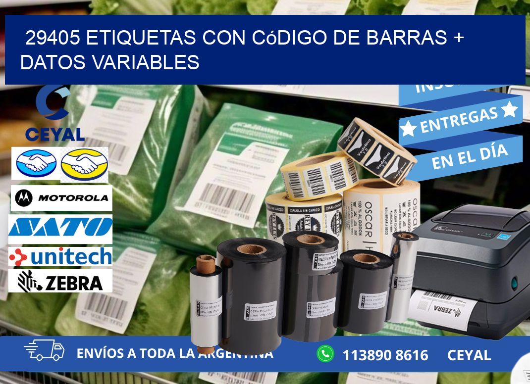 29405 etiquetas con código de barras + datos variables