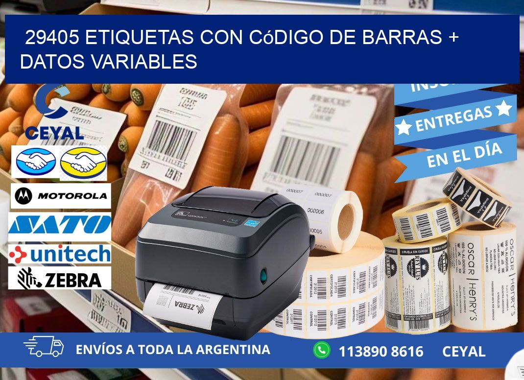 29405 etiquetas con código de barras + datos variables
