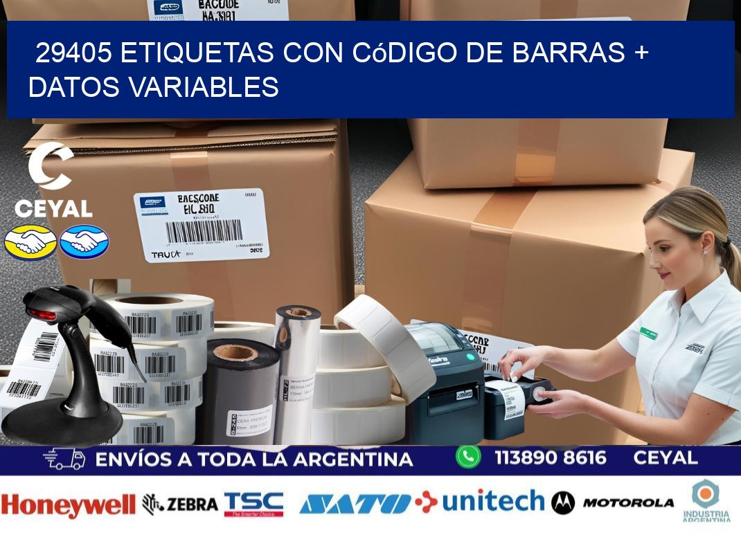 29405 etiquetas con código de barras + datos variables