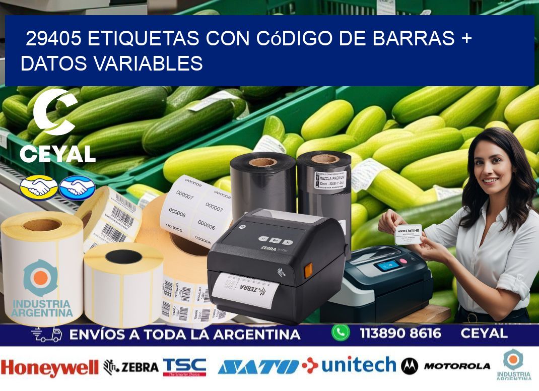 29405 etiquetas con código de barras + datos variables