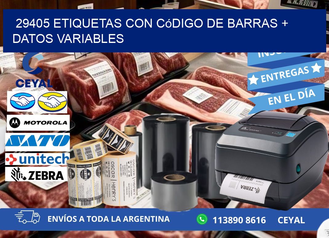 29405 etiquetas con código de barras + datos variables