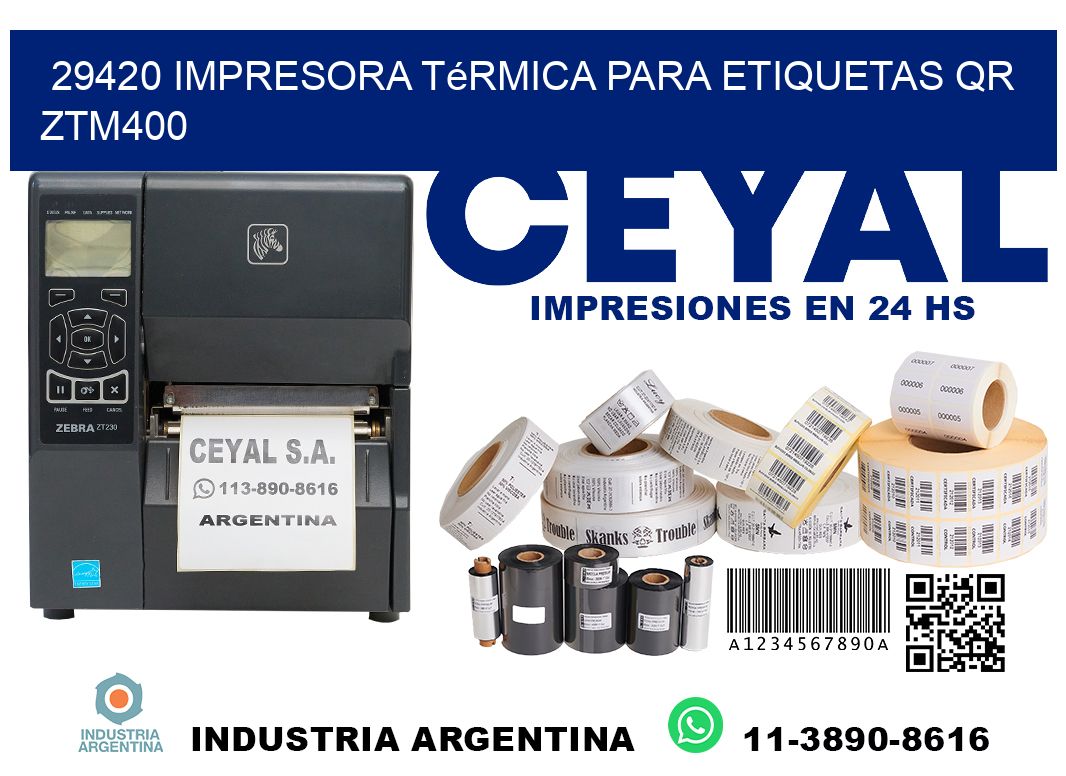29420 impresora térmica para etiquetas QR ZTM400