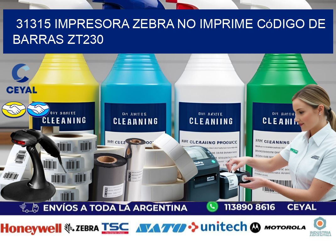 31315 impresora Zebra no imprime código de barras ZT230