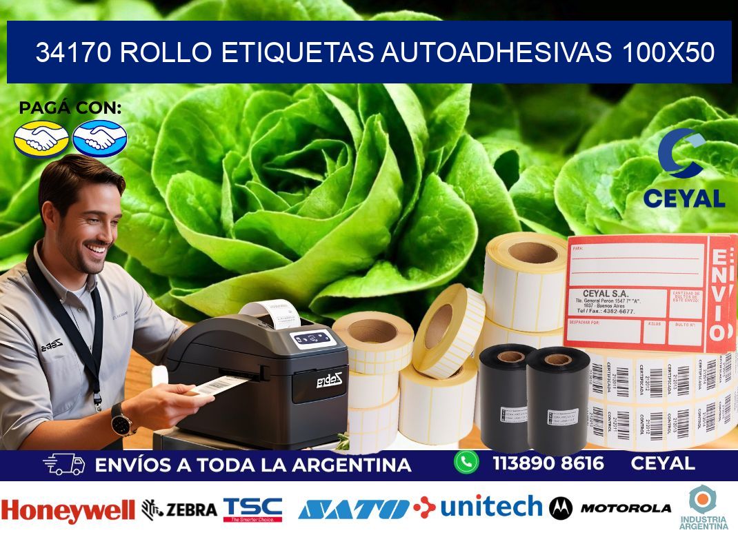 34170 Rollo Etiquetas autoadhesivas 100×50