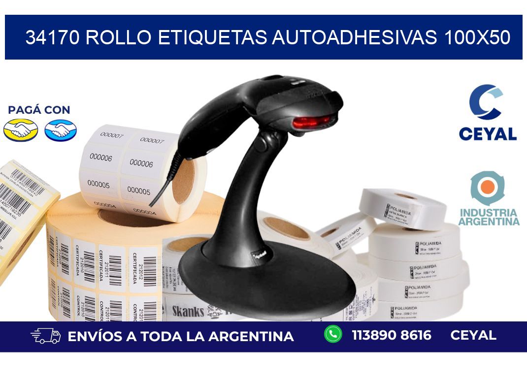 34170 Rollo Etiquetas autoadhesivas 100x50