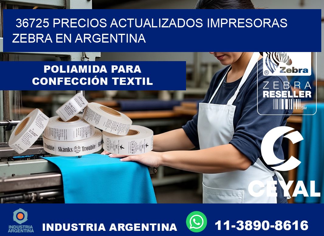 36725 precios actualizados impresoras zebra en argentina