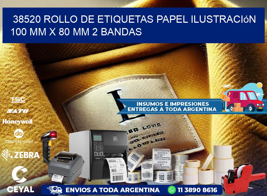 38520 Rollo de Etiquetas Papel Ilustración 100 mm x 80 mm 2 Bandas