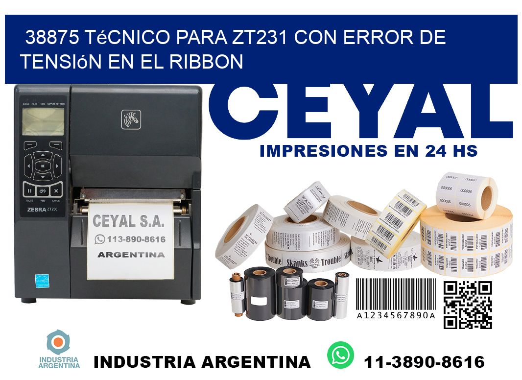38875 técnico para zt231 con error de tensión en el ribbon